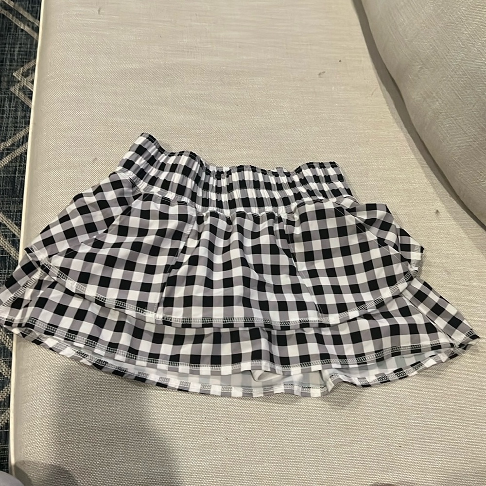 The Bubble Womens Skirt Ruffle Preppy Pickleball Golf Tennis black&white check